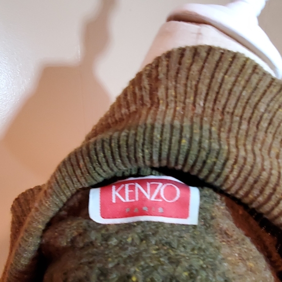 Kenzo Olive Green Rufflie V-Cut Sweater - Picture 7 of 7